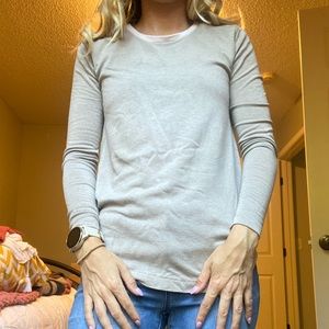 J Crew long sleeve - ivory and tan